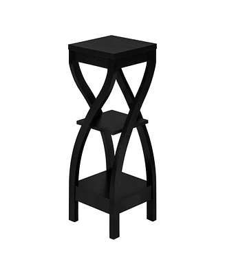 Wood Square End Table with Two Shelves – Functional and Stylish Storage Solution for Living Room