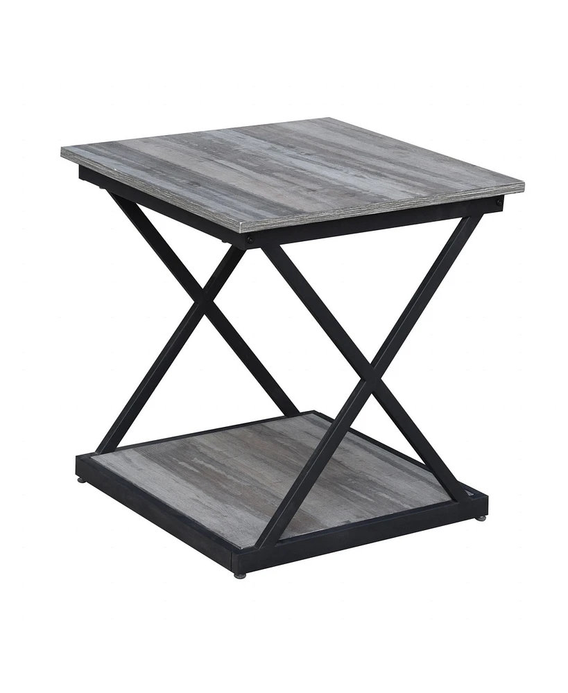 Manufactured Wood Square End Table – Space-Saving Side Table for Living Room or Entryway
