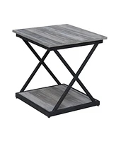 Manufactured Wood Square End Table – Space-Saving Side Table for Living Room or Entryway