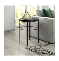 Rustic Round End Table – 24" Wood Top with Sturdy Steel Frame