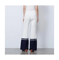 Etcetera Women's Fluid Colorblock Palazzo Pants Fathom