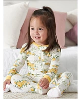 Gerber Toddler Girls 4-Pack Snug Fit Footed Cotton Pajamas, Roses & Fox, 5T