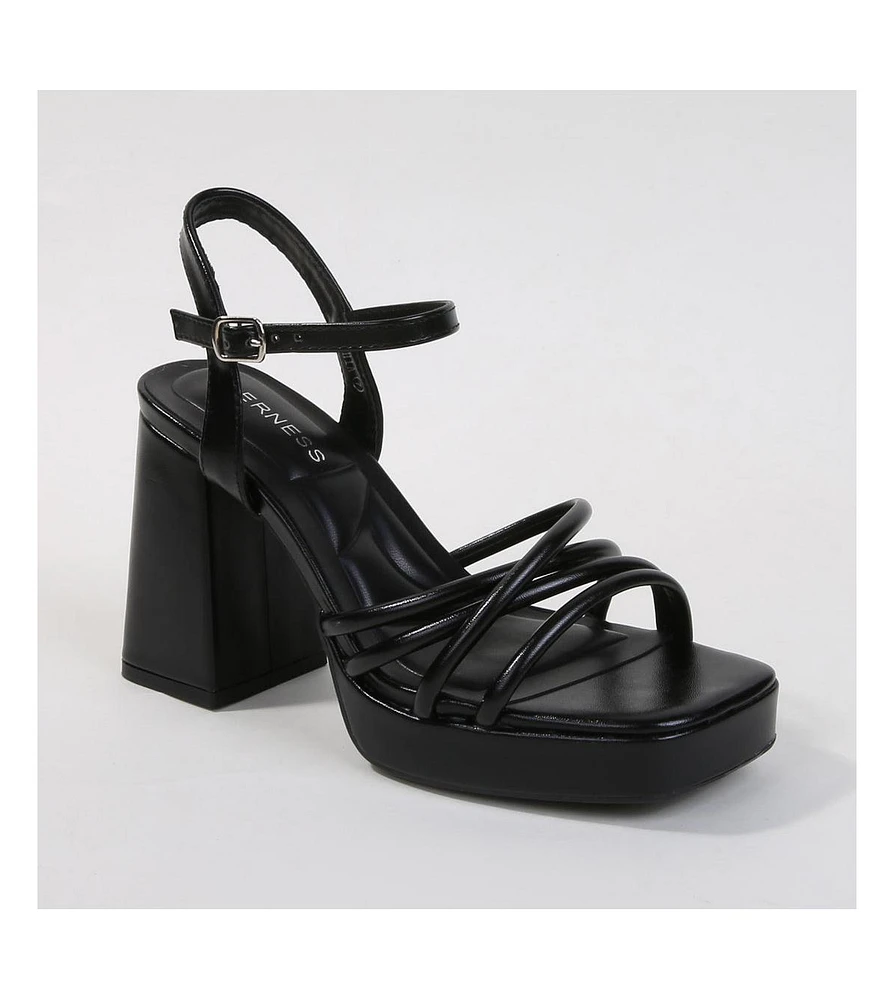 Cinthia Tubular Strap Platform Block Heel Sandals