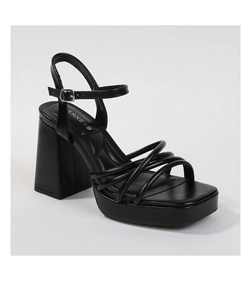 Cinthia Tubular Strap Platform Block Heel Sandals