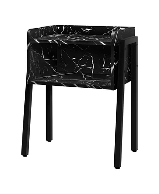 Compact End Table with Shelf for Organization