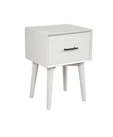 Wood End Table with Drawer – Space-Saving Side Table for Home Decor
