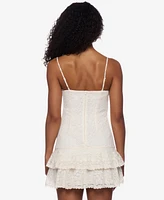 Alex & Sophia Juniors' V-Neck Sleeveless A-Line Mini Lace Dress
