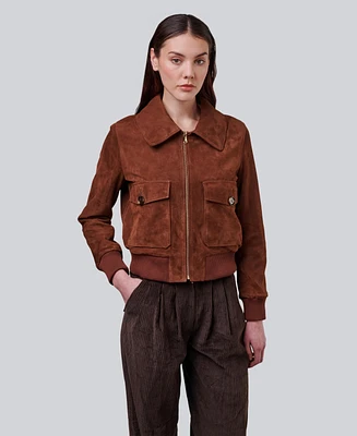 Furniq Uk Women's Suede Cropped Jacket, Created for Macy s