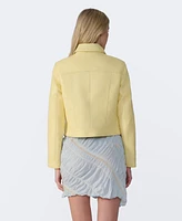 Furniq Uk Women's Leather Cropped Jacket, Created for Macy s