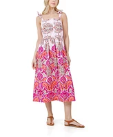 Fever Women's Sleeveless Bow Tie Straps Midi Dress