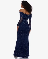 B Darlin Juniors' Embellished Off-The-Shoulder Gown