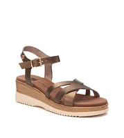 Women's Criss Cross Straps Low Wedge Sandals By Xti