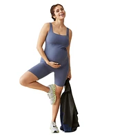 Ingrid + Isabel Maternity Ingrid + Isabel Short Active Unitard Jumpsuit Dusk Blue Xs