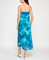 Trixxi Juniors' Printed Chiffon Slip Midi Dress