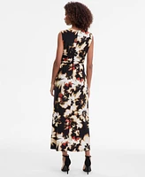 Anne Klein Women's Printed Twist-Front Maxi Dress