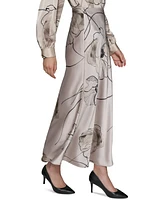 Karl Lagerfeld Paris Women's Printed Satin Midi Skirt