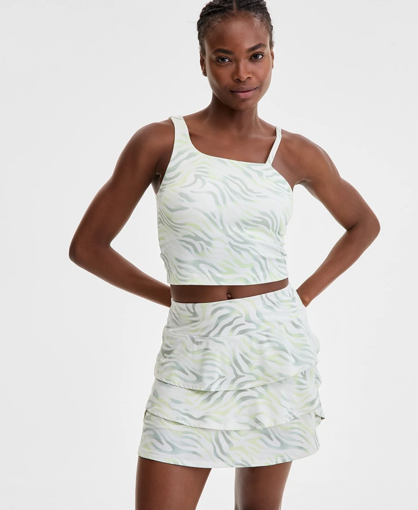 Id Ideology Women's Fluid Zebra Asymmetrical Tank Top, Exclusively at Macy's