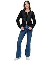 Dkny Jeans Women's Baby Chenille Open-Stitch Long-Sleeve Cardigan