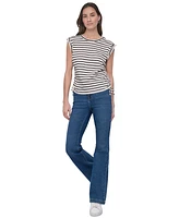 Dkny Jeans Women's Side-Tie Ruched Sleeveless T-Shirt