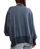 Free People Women's Camden Henley Balloon-Sleeve Top
