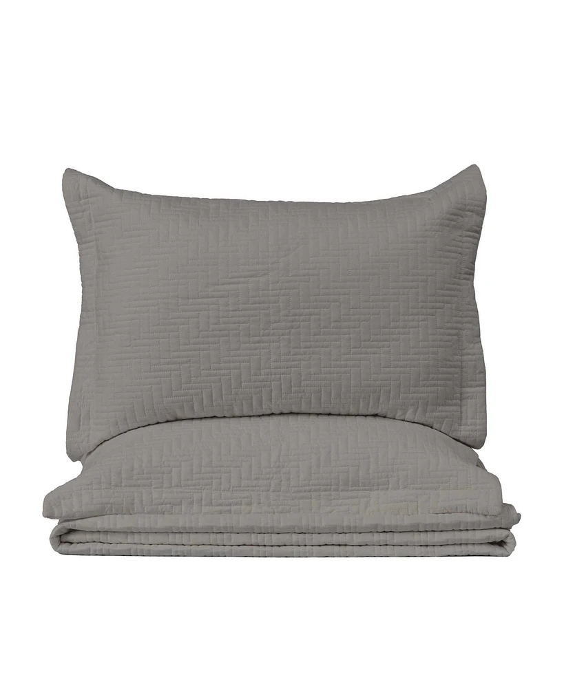 Linery & Co. Microfiber Stitched Quilt Set with Shams