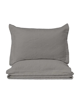 Linery & Co. Microfiber Stitched Quilt Set with Shams