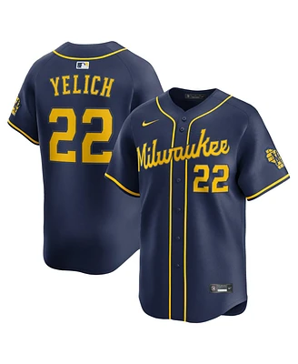 Nike Men's Christian Yelich Navy Milwaukee Brewers Alternate Limited Jersey