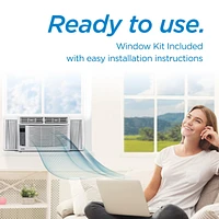 Black+Decker Window Air Conditioner 6,000 Btu, Ac Window Unit Cools Up to 250 Square Feet, Window Ac Unit with Remote Control, 3 Cooling Speeds and Fa