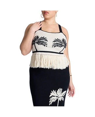 Eloquii Plus Fringe Crop Top