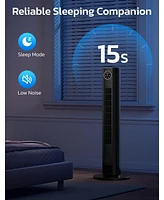 Cowsar Tower Fan for Bedroom, 90° Oscillating with 12H Timer, 37”Standing Fans Remote, Bladeless 4 Modes & 3 Speeds