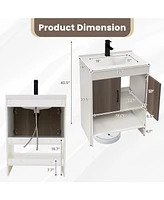 25 Inch Bathroom Vanity Sink Combo Cabinet with Doors and Open Shelf