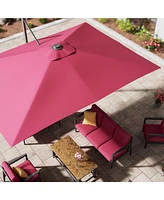 Mondawe 156"W x 120"D Rectangular Cantilever Umbrella with Detachable Led Atmosphere Light and Bluetooth Player