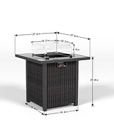 Mondawe 28 Inch-50000 Btu Propane Fire Pit Table for Outside Patio and Garden