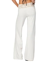 Edikted Women's Kirsty Crochet Waist Knit Pants