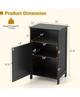 Bathroom Freestanding Adjustable Shelf Floor Storage Cabinet