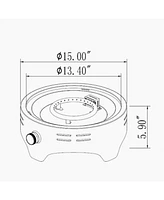 15 Inch Propane Tabletop Fire Pit with Lid as Lockable Handle for Portable Camping