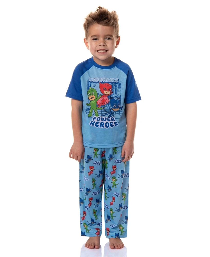 Pj Masks Toddler Boys Unbeatable Power Heroes 2 Piece Short Sleeve Long Pant Pajama Set