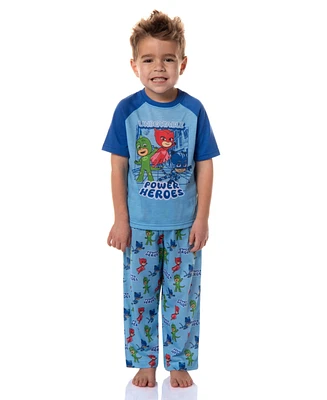 Pj Masks Toddler Boys Unbeatable Power Heroes 2 Piece Short Sleeve Long Pant Pajama Set