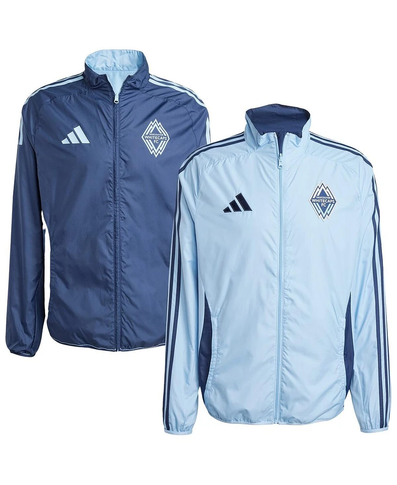 Adidas Men's Light Blue/Deep Sea Blue Vancouver Whitecaps Fc 2025 Anthem Reversible Full-Zip Jacket