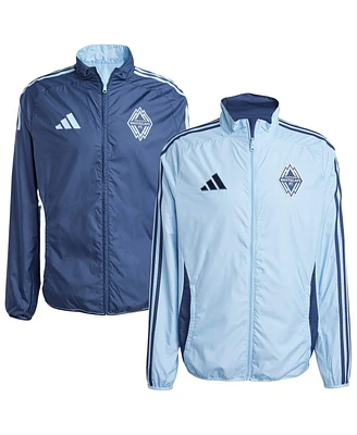 Adidas Men's Light Blue/Deep Sea Blue Vancouver Whitecaps Fc 2025 Anthem Reversible Full-Zip Jacket