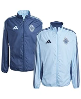 Adidas Men's Light Blue/Deep Sea Blue Vancouver Whitecaps Fc 2025 Anthem Reversible Full-Zip Jacket