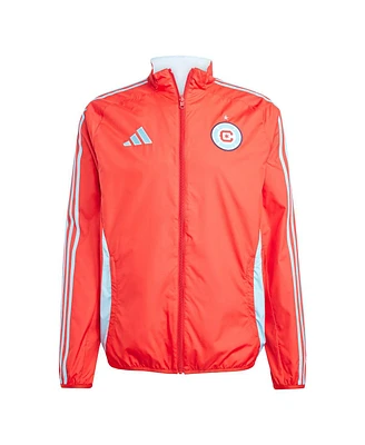 Adidas Men's Red/Light Blue Chicago Fire 2025 Anthem Reversible Full-Zip Jacket