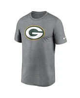 Men's Nike Heather Charcoal Green Bay Packers Legend Logo Performance T-shirt