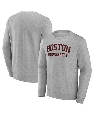 Fanatics Men's Gray Boston University Arched Wordmark Pullover Sweatshirt