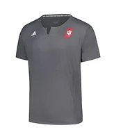 Adidas Men's Gray Indiana Hoosiers Dugout Coaches Adizero Notch Neck Pullover T-Shirt