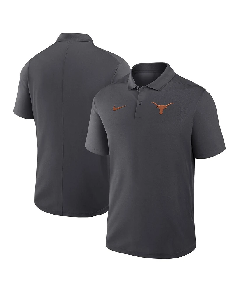 Nike Men's Anthracite Texas Longhorns Primetime Victory Primary Logo Performance Polo Shirt
