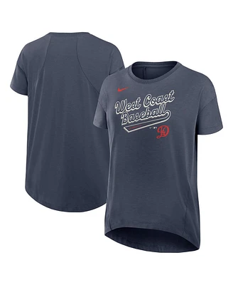 Nike Women's Charcoal Los Angeles Dodgers 2025 City Connect Flowy Fashion Tri-Blend Performance T-Shirt