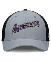 Nike Men's Gray/Black Arizona Diamondbacks Rise Swoosh Performance Flex Hat