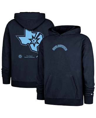 '47 Brand Men's Navy San Antonio Spurs 2024/25 City Edition Double Crossover Foundation Pullover Hoodie