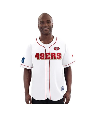Starter Men's White San Francisco 49ers Relay Full-Button Baseball Jersey